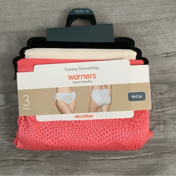 Warners Blissful Benefits Tummy-Smoothing Microfiber Hi-Cut 3-Pack - Picture 1 of 2